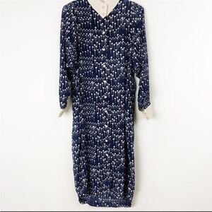 “LAUREN MOFFATT” Silk Button Down Shirt Dress